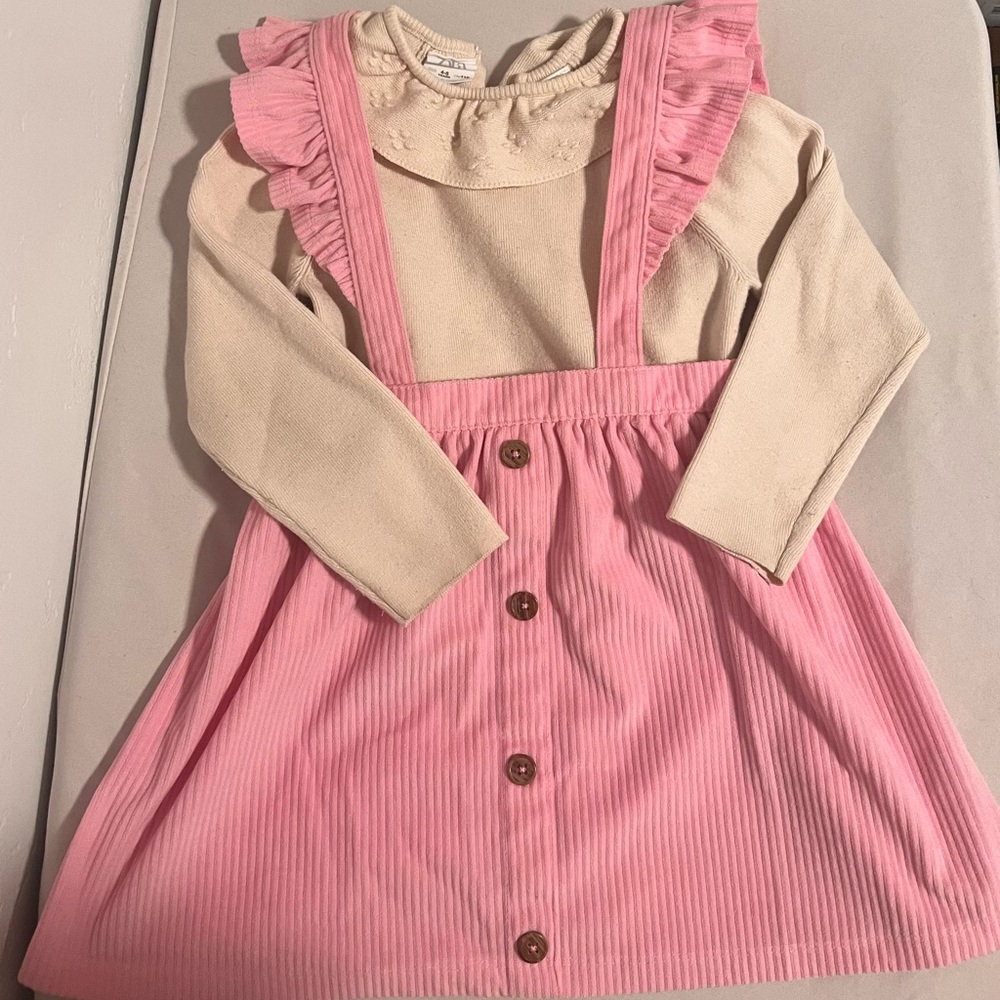SOLD Gently used ZARA sweater and UN-NAMED Dress overall BUNDLE. Size 4-5T.